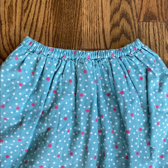 Turquoise with pink/white polka dots, Mini Boden lightweight corduroy skirt, 5-6 - Picture 9 of 12